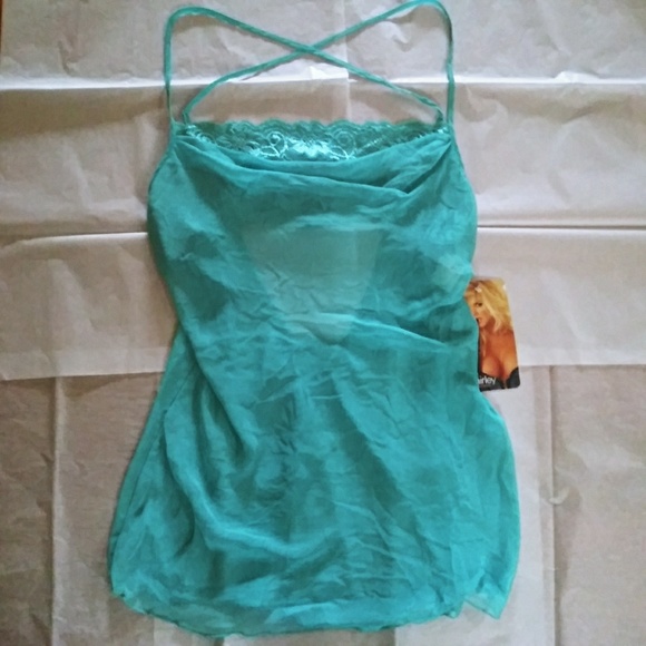 Aquamarine Sheer Chemise - Picture 1 of 8